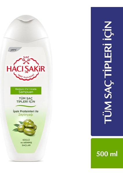 2 Adet Hacı Şakir Şampuan Zeytinyağı 500 ml fiyatları
