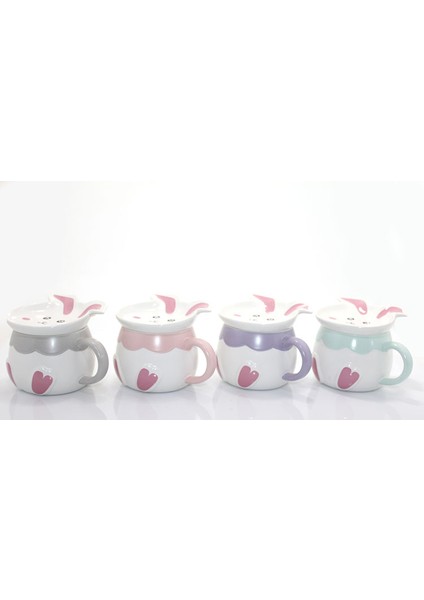 Tavşan Tasarımlı Porselen Kupa Bardak