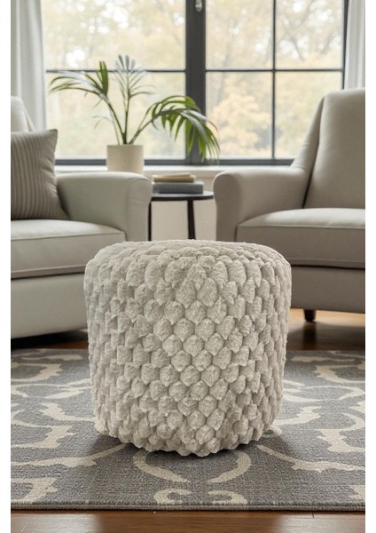 Mılano Yumuşak Rabbit Kumaş (Tavşan Tüyü) Silindir Puf – Modern ve Konforlu Dekoratif Oturma Bench fiyatları