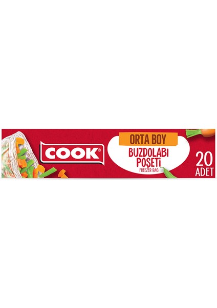 4 Adet Cook Buzdolabı Poşeti 24*38 cm 20 Adet Orta Boy fiyatları