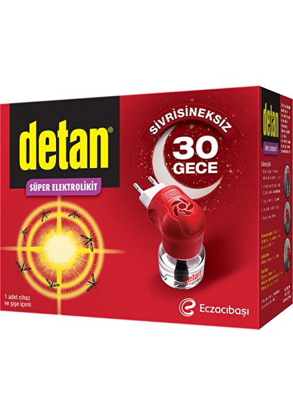 4 Adet Detan Elektrolikit 30 Gece + Yedek