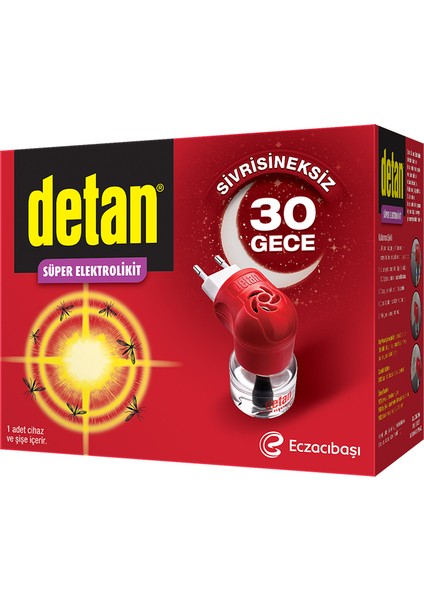 4 Adet Detan Elektrolikit 30 Gece + Yedek fiyatları