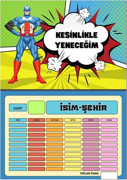 Isim-Şehir Oyunu Yaz-Sil (Pvc Kaplı) modelleri