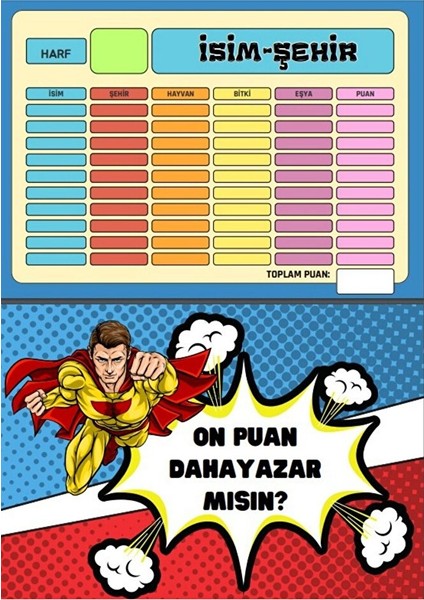 Isim-Şehir Oyunu Yaz-Sil (Pvc Kaplı) fırsatları