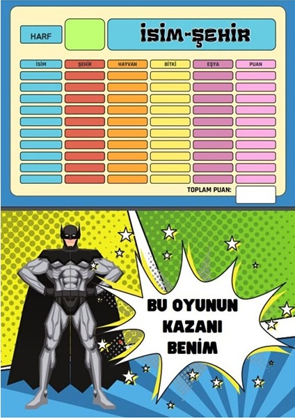 Isim-Şehir Oyunu Yaz-Sil (Pvc Kaplı) indirimleri