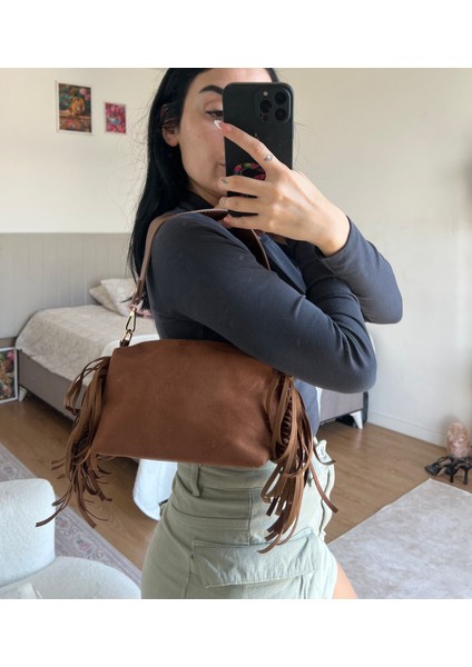 Jolie Taba Süet Çanta