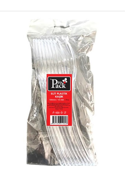 Propack Elite Kristal Şeffaf Kaşık 10'lu 3 Adet