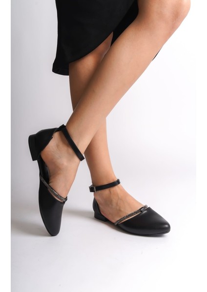Monıca Tokalı Ortopedik Rahat Taban Taş Detaylı Kadın Babet Ayakkabı Cst - Siyah fiyatları