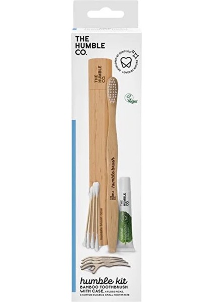 2 Adet Humble Travel Kit Seyahat Seti - Yeni Tasarım (Diş Fırçası + Diş Macunu + Kulak Çubuğu + Kürdanlı Diş Ipi + Bambu Kap) fiyatları