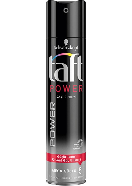 4 Adet Taft Saç Spreyi No 5 Power Kafainli Mega Güçlü 250 ml