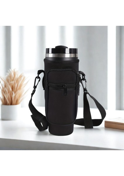 Stanley Quencher Pipetli 1.18 Lt Termos Kılıfı Omuz Askılı Termos Çanta Fermuarlı Cepli Kılıf Çanta