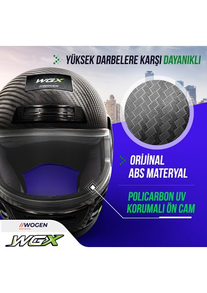 Fullface Kask Karbon Siyah-Yeşil (L) fırsatları