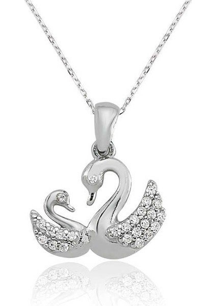 925 Ayar Gümüş Kadın Kuğu Kolye PT2610056 (800800)