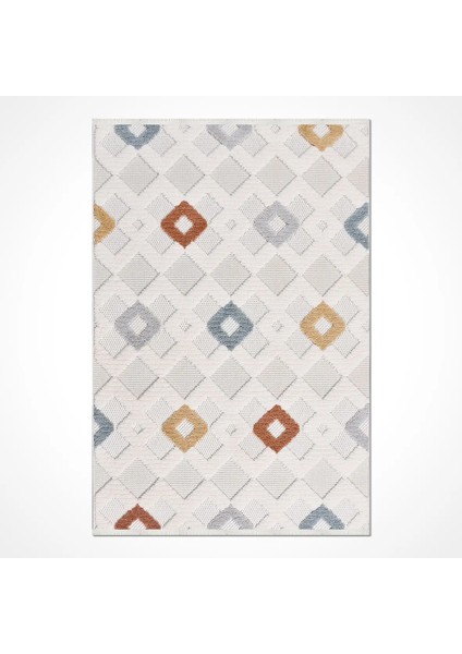 Tubilla Geometrik Beyaz Polyester Kaydırmaz Tabanlı Makine Halısı fiyatları