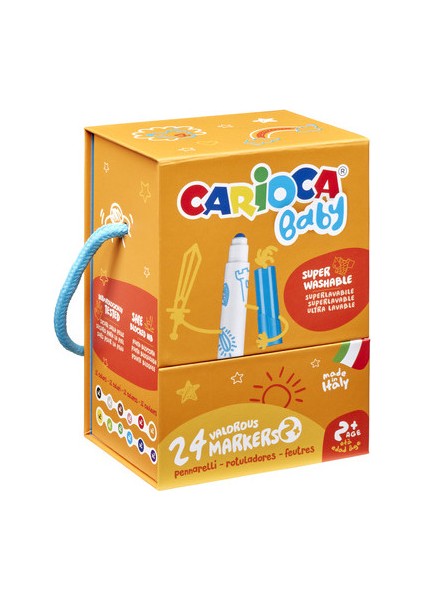 Jumbo Bebek Süper Yıkanabilir Keçeli Boya Kalemi 24’lü (Sert Kutu)