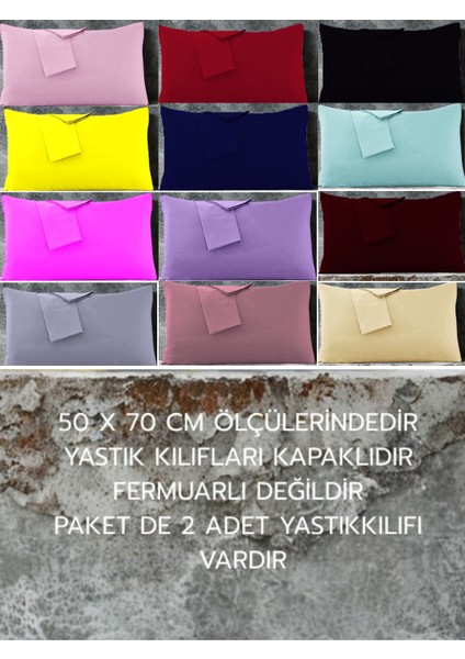 Pamuklu Düz Kumaştan Kapaklı Yastık Kılıfı 2 Adet modelleri