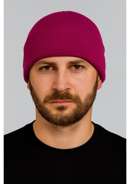 Unisex Triko Örgü Spor Katlamalı Bere Standart