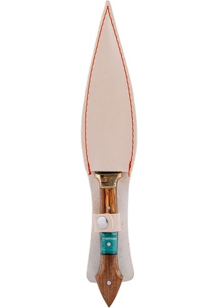 Çift Ağızlı Çerkez Bıçağı - Deri Kılıflı - Epoksi Sap - Büyük - Mavi fiyatları