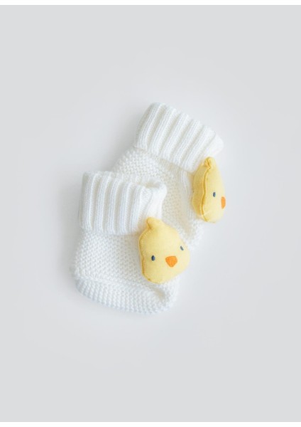 Organik Triko Figürlü Patik Ekru Civciv modelleri