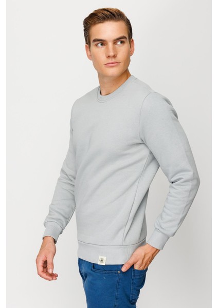 Erkek A.gri Bisiklet Yaka Sweatshirt modelleri