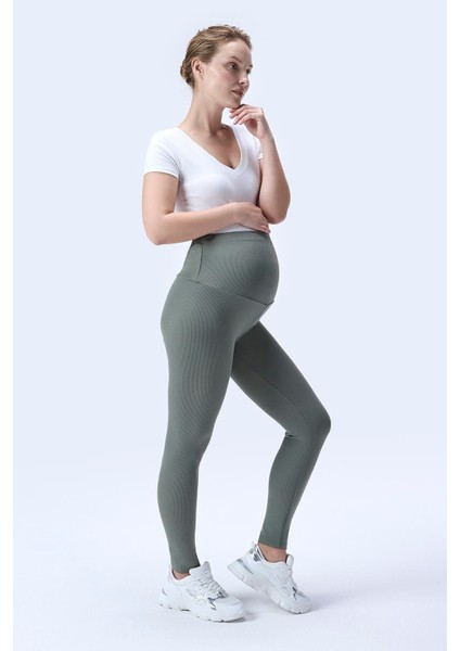 Imaj 371 Yeşil Renk Toparlayıcı ve Extra Esnek Etkili Yüksek Bel Hamile Tayt