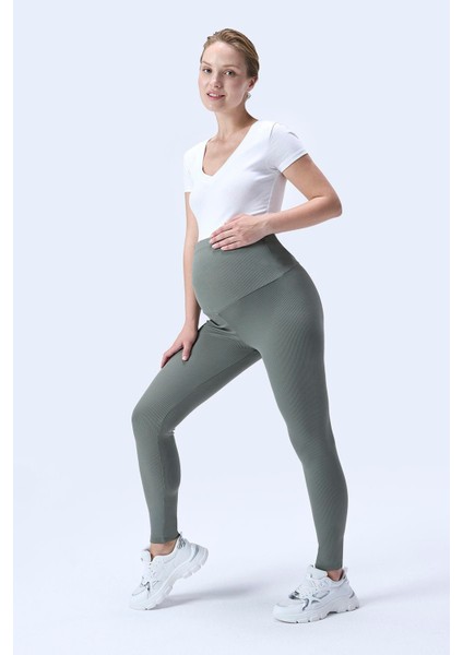 Imaj 371 Yeşil Renk Toparlayıcı ve Extra Esnek Etkili Yüksek Bel Hamile Tayt