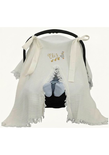 Civciv Nakış Isme Özel 6'lı Yenidoğan Set %100 Pamuk Tulum Battaniye Yastık Şapka Puset Örtü Eldivn