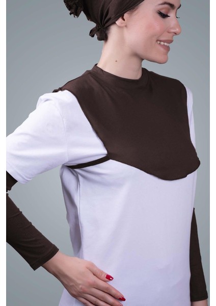 Kahve Tesettür Boyunluk Viskon Kumaş Düz 1003_14