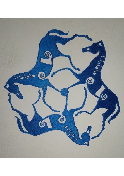 Duvar Sanatı - Triskel'de Kelt Atları - Kelt Atları (Sadece Plastik Aparattır!!!) 3D