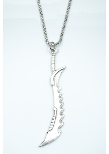 Kılıç Gümüş Kaplama Örme Zincir Kolye