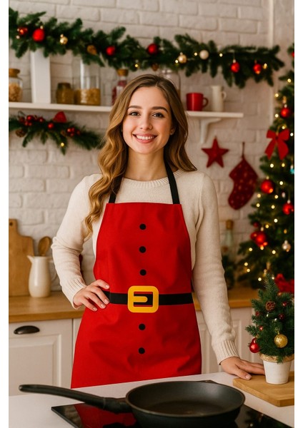 Noel Baba Yeni Yıl Önlük, Yılbaşı Mutfak Önlüğü fırsatları