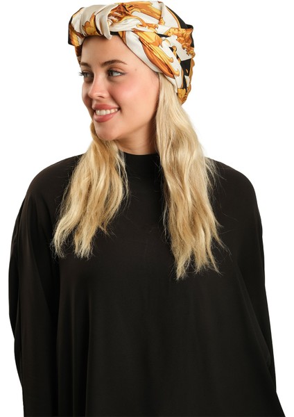 Siyah Pratik Hazır Geçmeli Tesettür Bone Ipek Desenli 2410_01 fiyatları