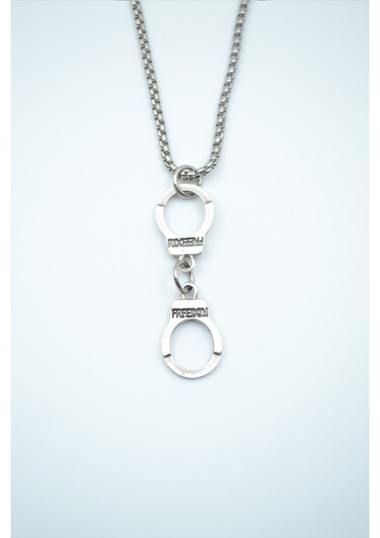 Kelepçe Gümüş Kaplama Örme Zincir Kolye