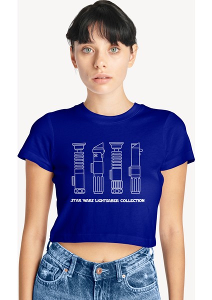 Star Wars Lightsaber Collection Crop Tişört - Mavi fiyatları