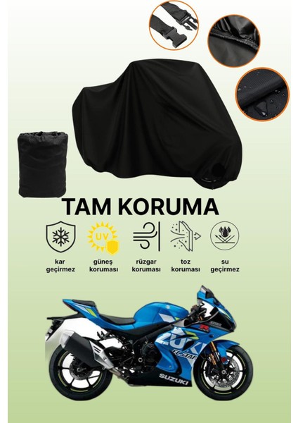 Siyah Suzuki Gsx-R 1000 Uyumlu Motor Branda, Koruyucu Örtü, Motosiklet Brandası