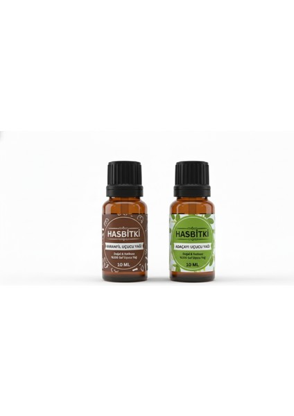 Karanfil & Adaçayı Uçucu Yağı Seti 2×10 ml – Saf ve Doğal