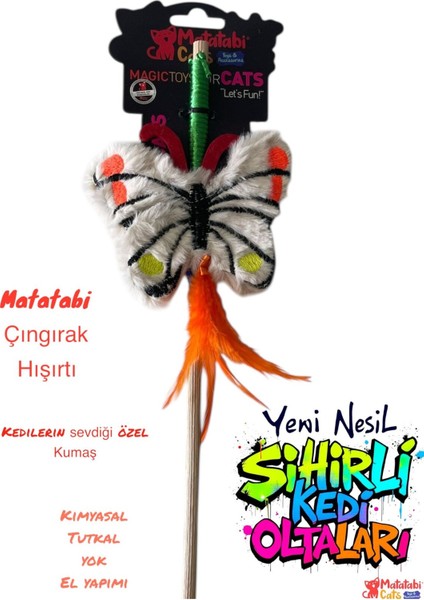 Olta Kelebek (Hışırtılı,çıngıraklı ,matatabi Li,muhteşem Kumaşlı Kedi Oltası