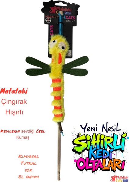 Olta Yusufçuk (Hışırtılı,çıngıraklı ,matatabi Li,muhteşem Kumaşlı Kedi Oltası)