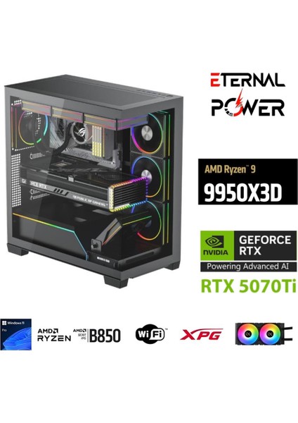 Ryzen 9 9950X3D 32GB Ddr5 1tb M.2 Rtx 5070Tİ B860 Wıfı 750W 240M