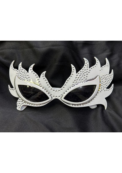 Taşlı Göz Kamaştıran Gecenin Yıldızı Beyaz Parti Alev Gözlük