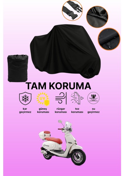 Siyah Kuba Brilliant 125 Pro Uyumlu Motor Branda, Koruyucu Örtü, Motosiklet Brandası