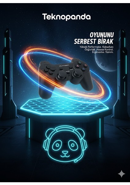 pl-2596 usb gamepad oyun kolu pc, laptop, ps3 uyumlu, ergonomik rubber kaplama analog joystick modelleri