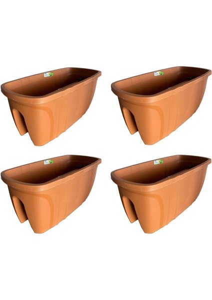 SY-5710 Opal Balkon Küpeşte Saksı 15 Litre Kiremit 4 Adet