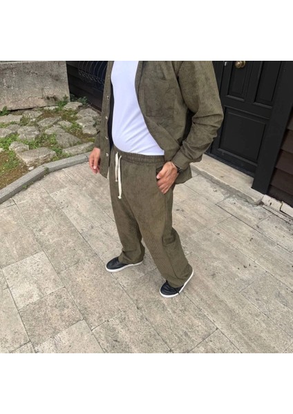 Mdb Erkek Fitilli Kadife Cepli Buggy Pantolon Oversize Rahat Kalıp Haki fırsatları