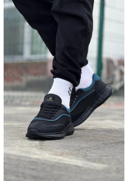 Kömür Mavi Triko Erkek Spor Ayakkabı