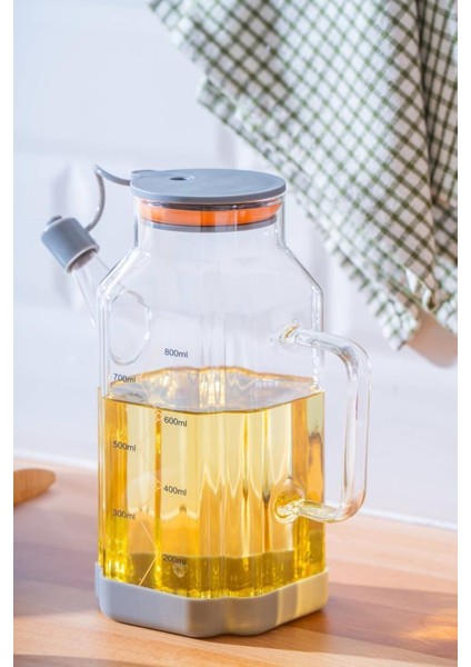 Lume Gri Cam Yağdanlık 800ML