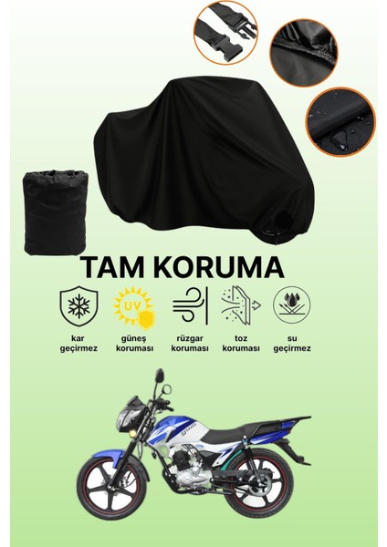 Siyah Yuki Fifty 50 Uyumlu Motor Branda, Koruyucu Örtü, Motosiklet Brandası