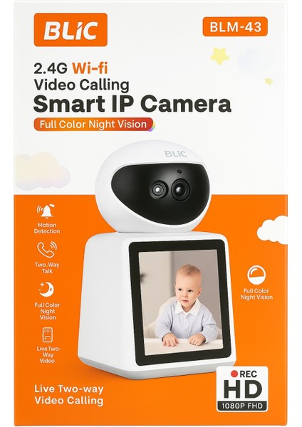 Blıc Blm-43 Smart Ip Kamera – Wi-Fi Bağlantılı, Full Hd, Çift Yönlü Görüntülü Konuşma, Gece Görüşlü
