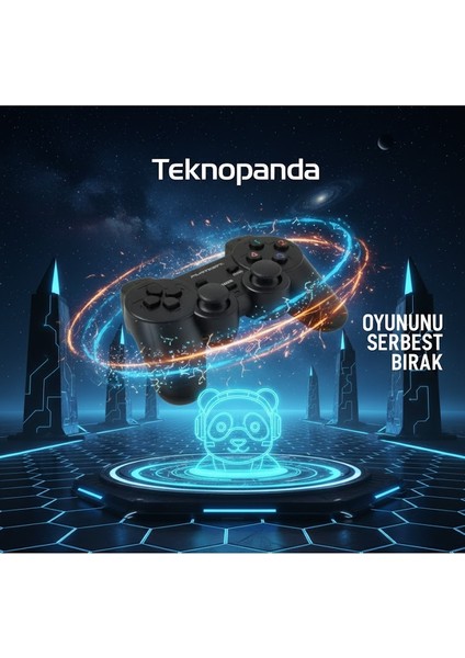 pl-2596 usb gamepad oyun kolu pc, laptop, ps3 uyumlu, ergonomik rubber kaplama analog joystick