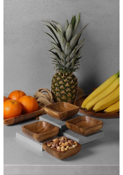 4'lü Akasya Çerezlik Kare